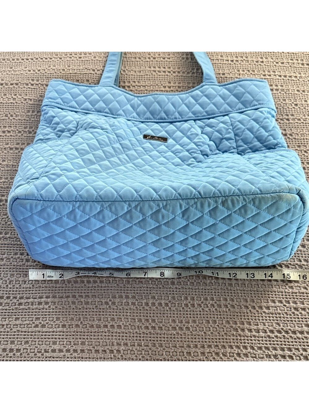Vera Bradley Quilted Sky Blue Shoulder Tote - Picture 3 of 9